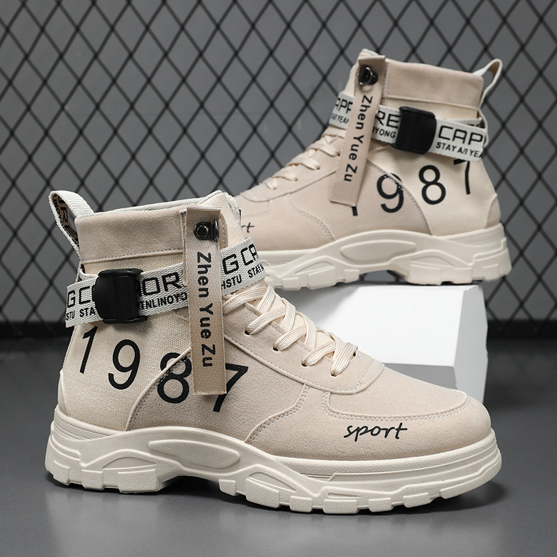 Men'S Fashion News - Herren Einfarbige High-Top Modische Vielseitige Outdoor-Wanderschuhe,