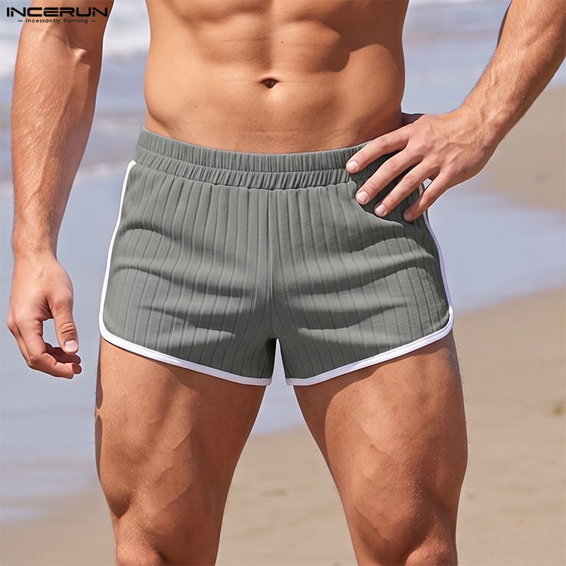 Men'S Fashion Videos - INCERUN Herren-Shorts Sommer Patchwork Elastische Taille