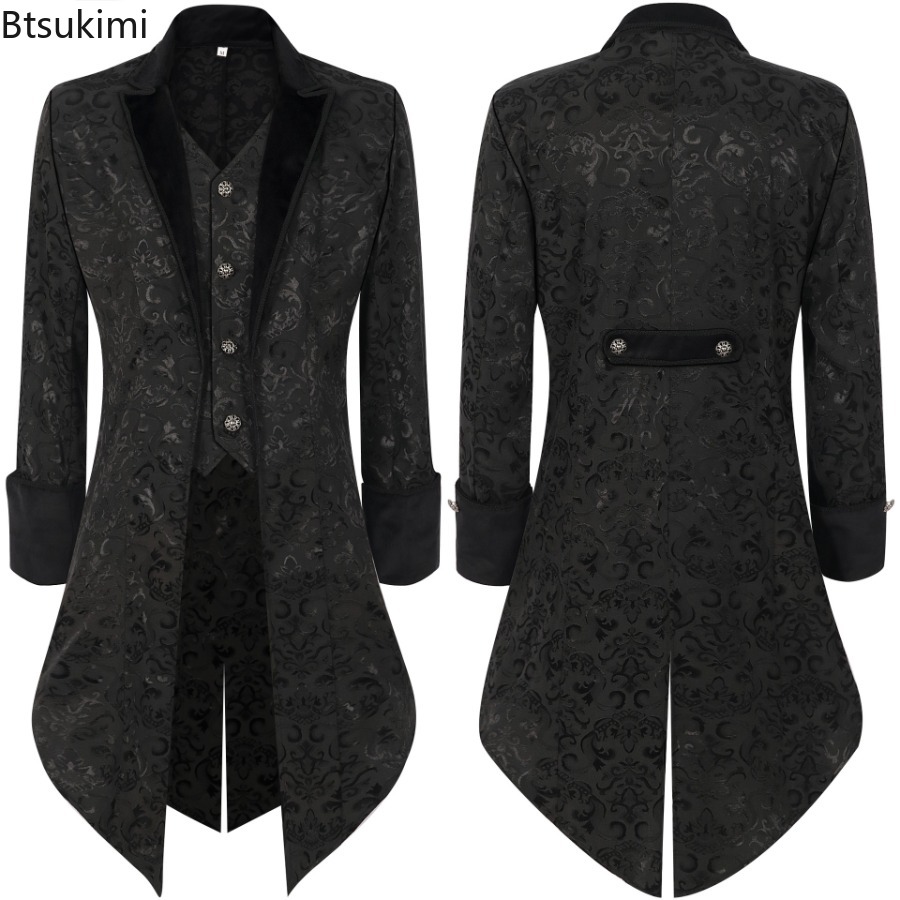 Men'S Fashion Videos - 2026 Modischer Herren-Faltenfrack Steampunk Retro Frackjacke,