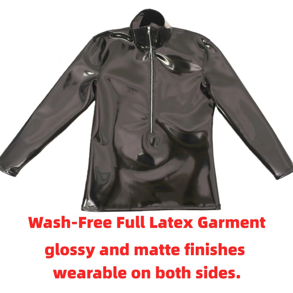 Mens Fashion Summer - Sexy Männer PVC Glänzend Glänzend Langarm