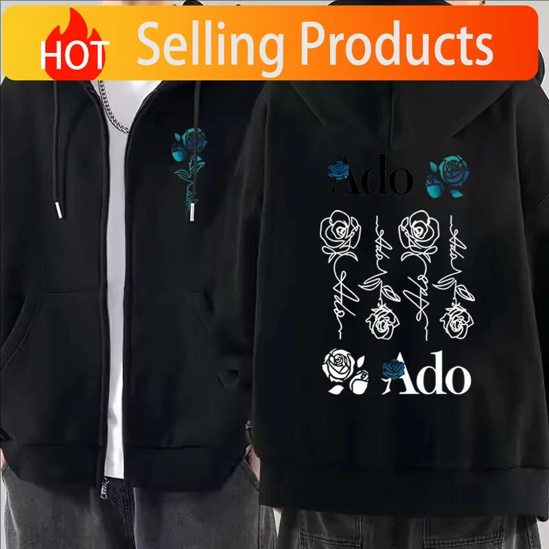 Mens Fashion Zip Up Hoodies - 2026 Ado Grafik-Bedruckte Reißverschluss-Hoodies Herbst Winter