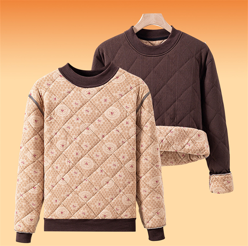 Men'S Fashion T Shirts - Winterliches Herren-Langarm-T-Shirt, mit Fleece gefüttert, verdickter