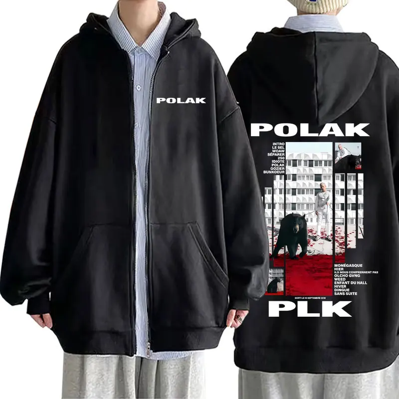 Rapper Plk Polak Print Reißver – Mens Fashion Zip Up Hoodies Bewertung und Preis