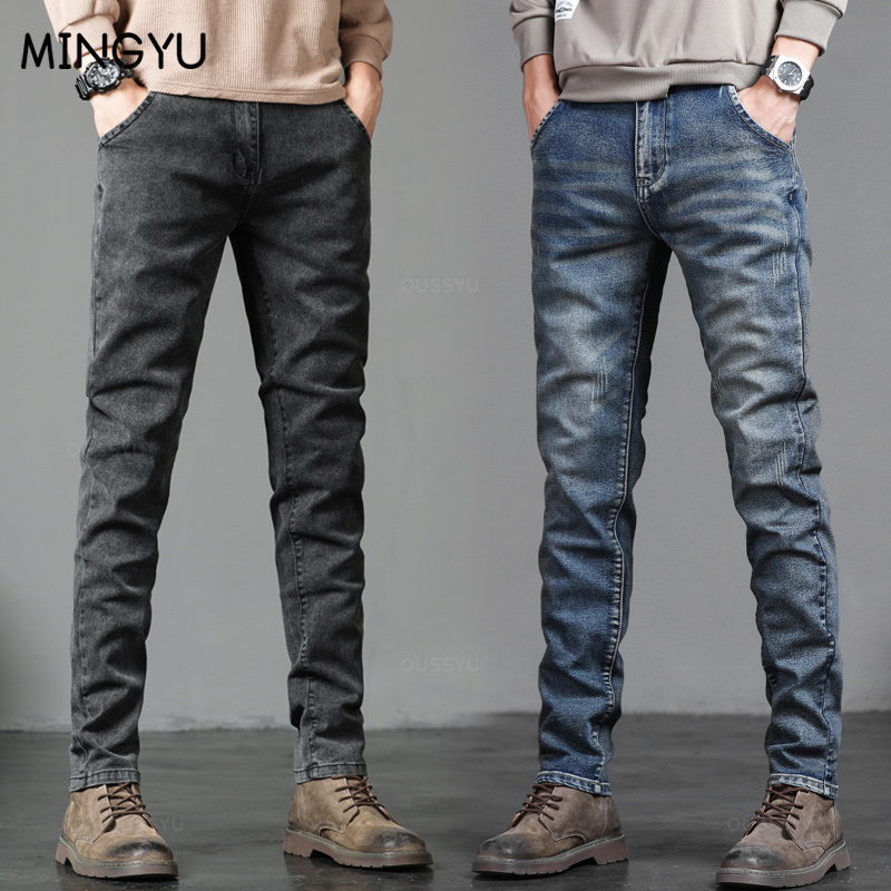 Frühling Herbst männer Klassis – Men'S Fashion Grey Jeans Bewertung und Preis